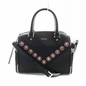 ディーゼル DIESEL ハンドバッグ ショルダー 2WAY ロゴ レザー 黒 ブラック ■GY18 /MQ レディース