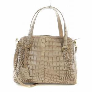 レザージュエルズ LEATHER JEWELS Crystal Reptiles クリスタル レプティルズ 2WAY トートバッグ ショルダー ハンド レザー クロコダイル ベージュ ■GY18 /MQ レディース