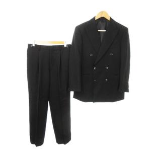 エムシーエム MCM O・T・C ダブルスーツ セットアップ 2点セット ピークドラペルジャケット 総裏地 スラックス ウール 86A2 黒 ブラック /MN1 ■GY18 メンズ