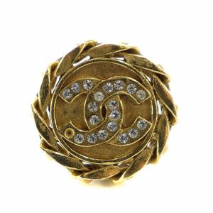 シャネル CHANEL イヤリング アクセサリー 片耳用 クリップ式 ロゴ ココマーク ラインストーン ゴールド色 ■GY11 /MQ ■OH レディース