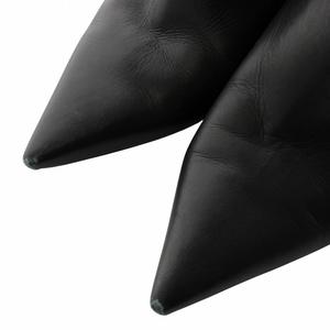 ジミーチュウ JIMMY CHOO ミュール パンプス レザー ポインテッドトゥ ピンヒール チェーン 35.5 22.5cm 黒 ブラック /XZ ■GY17 レディース