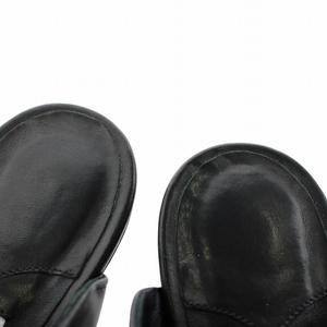 ジミーチュウ JIMMY CHOO ミュール パンプス レザー ポインテッドトゥ ピンヒール チェーン 35.5 22.5cm 黒 ブラック /XZ ■GY17 レディース