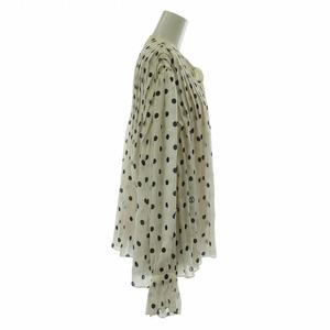ルイヴィトン LOUIS VUITTON 22SS シャツ ブラウス 長袖 絹 シルク ドット 水玉 ぺチキャミソール付き 34 XS 白 黒 ホワイト ブラック RW221B NR1 FMTO71 /XZ ■GY17 レディース