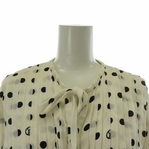 ルイヴィトン LOUIS VUITTON 22SS シャツ ブラウス 長袖 絹 シルク ドット 水玉 ぺチキャミソール付き 34 XS 白 黒 ホワイト ブラック RW221B NR1 FMTO71 /XZ ■GY17 レディース