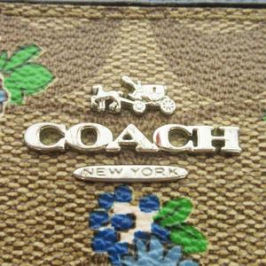 コーチ COACH 長財布 ロングウォレット 小銭入れあり レザー シグネチャー ロゴ 花柄 ラウンドファスナー 茶 ブラウン 青 ブルー /AH15 ■GY18 レディース