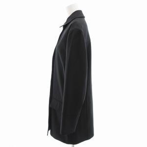 グッチ GUCCI ヴィンテージ ステンカラー コート ミドル 比翼 裏地GG柄 38 黒 ブラック 214-0268-3951 /GV ■GY18 レディース