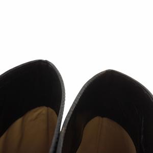 ジミーチュウ JIMMY CHOO ロングブーツ レザー ラウンドトゥ サイドジップ ロゴ ゴールド金具 36 23cm 黒 ブラック /XZ ■GY18 レディース