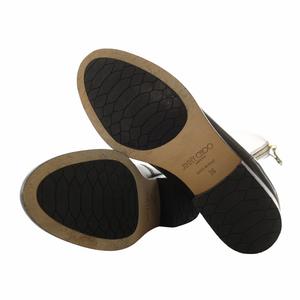 ジミーチュウ JIMMY CHOO ロングブーツ レザー ラウンドトゥ サイドジップ ロゴ ゴールド金具 36 23cm 黒 ブラック /XZ ■GY18 レディース