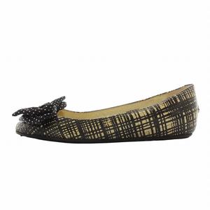 ジミーチュウ JIMMY CHOO パンプス レザー パイソン型押し 総柄 リボン 水玉 ドット柄 ロゴ 35.5 22.5cm ベージュ 黒 ブラック /XZ ■GY18 レディース