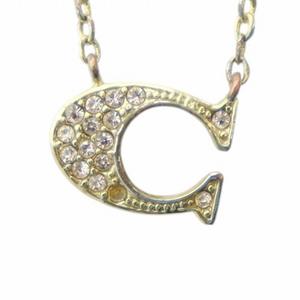 コーチ COACH ネックレス アクセサリー ペンダント ロゴ ラインストーン ゴールド色 ■GY18 /MQ レディース