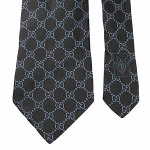 グッチ GUCCI ネクタイ 絹 シルク レギュラータイ GG柄 総柄 紺 ネイビー /XZ ■GY11 メンズ