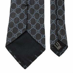 グッチ GUCCI ネクタイ 絹 シルク レギュラータイ GG柄 総柄 紺 ネイビー /XZ ■GY11 メンズ