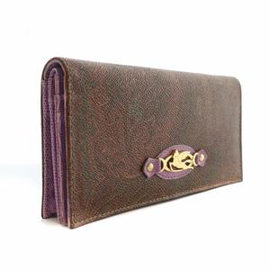 新品未使用✨ETRO エトロ　二つ折り財布　ペイズリー柄　レザー　ブラウン　総柄 ETRO エトロ ペイズリー柄 2つ折り財布 サイフ : 塚口丸十質舗