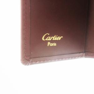 カルティエ Cartier キーケース 3つ折り レザー 革 ロゴ型押し 4