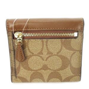 コーチ COACH 二つ折り財布 ウォレット 小銭入れあり PVC レザー 革 シグネチャー ロゴ 茶 ブラウン F87589 /CK32 ■GY18 レディース