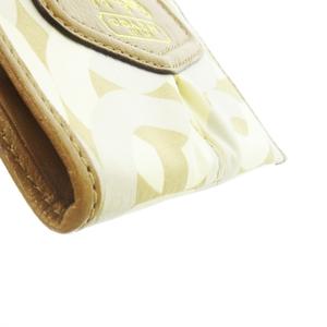 未使用品 コーチ COACH コインケース 小銭入れ ナイロン レザー 革 オプアート ロゴ リング付き ベージュ 43312 /CK4 ■GY18 レディース
