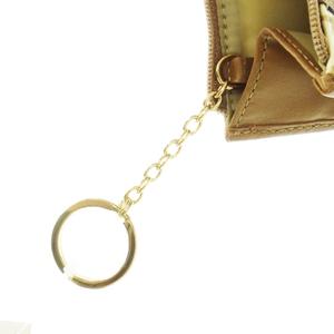未使用品 コーチ COACH コインケース 小銭入れ ナイロン レザー 革 オプアート ロゴ リング付き ベージュ 43312 /CK4 ■GY18 レディース