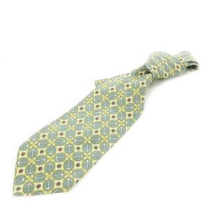 グッチ GUCCI ネクタイ レギュラー シルク 絹 アンカーチェーン 総柄 緑 グリーン /CK24 ■GY11 メンズ