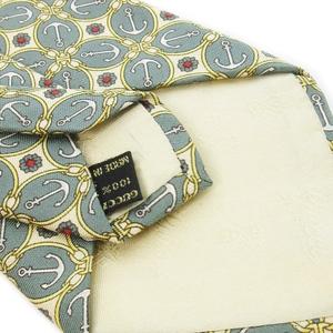 グッチ GUCCI ネクタイ レギュラー シルク 絹 アンカーチェーン 総柄 緑 グリーン /CK24 ■GY11 メンズ