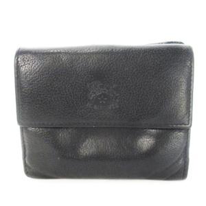 イルビゾンテ IL BISONTE 二つ折り財布 ウォレット 小銭入れあり レザー 革 ロゴ型押し 黒 ブラック /CK30 GY11 メンズ ...