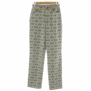 エムシーエム MCM イージーパンツ フルレングス モノグラム ロゴ 総柄 灰 グレー 1-7444 /MP ■GY18 レディース