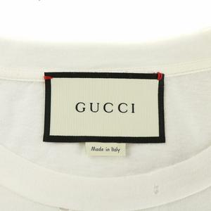 グッチ GUCCI 457094 Tシャツ カットソー 半袖 クルーネック 花 フラワー 刺繍 インターロッキングG ロゴ シェリーライン オーバーサイズ L 白 ホワイト /XZ ■GY18 レディース