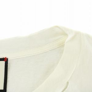 グッチ GUCCI 457094 Tシャツ カットソー 半袖 クルーネック 花 フラワー 刺繍 インターロッキングG ロゴ シェリーライン オーバーサイズ L 白 ホワイト /XZ ■GY18 レディース