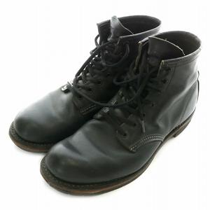 レッドウィング REDWING BECKMAN ROUND BOOTS 9014 ベックマン ラウンド ブーツ ショート レザー 25.5 黒 ブラック /MP ■GY18 メンズ