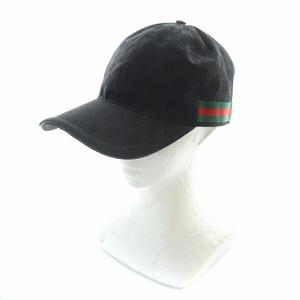 GUCCI キャップ GG キャンバス シェリーライン 黒 59cm 男女兼用 GUCCI グッチ ベースボールキャップ GGキャンバス シェリー