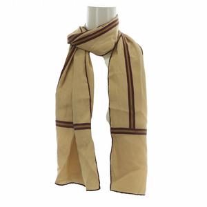 グッチ GUCCI スカーフ 絹 シルク ライン ロゴ 茶色 ブラウン /XZ ■OH ■GY11 レディース