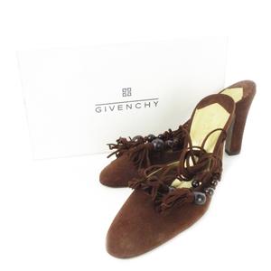 ジバンシィ GIVENCHY レースアップパンプス スエード レザー 革 