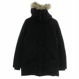 カナダグース CANADA GOOSE ジャスパーパーカ JASPER PARKA ダウンジャケット アウター ファー コヨーテ フード ハイネック ジップアップ ロゴ ワッペン S 黒 ブラック 3438JM /XZ ■GY18 メンズ