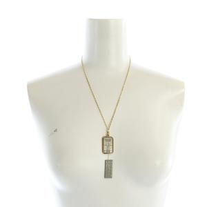 新品未使用GIVENCHY ゴールドネックレスとゴールドイヤリング　白石付き GE5647】GIVENCHY logo square earrings/ジバンシィ/イヤリング