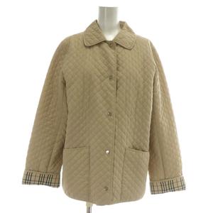 バーバリー BURBERRY キルティングジャケット ブルゾン アウター 中綿 ステンカラー 裏地ノバチェック 9 M ベージュ /XZ ■GY17 レディース