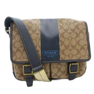 コーチ COACH ショルダーバッグ シグネチャー ロゴ ベージュ 紺 ネイビー /AE ■GY18 レディース