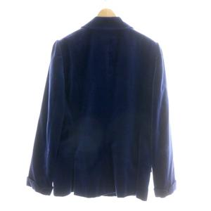 ラルフローレン RALPH LAUREN テーラードジャケット ブレザー 長袖 アウター ベロア 総裏地 サイドベンツ 日本製 青 ブルー /MP ■GY18 レディース