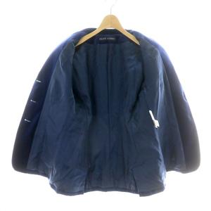 ラルフローレン RALPH LAUREN テーラードジャケット ブレザー 長袖 アウター ベロア 総裏地 サイドベンツ 日本製 青 ブルー /MP ■GY18 レディース