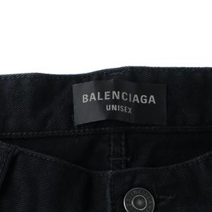 美品 バレンシアガ BALENCIAGA ボタンフライ ブラック デニムパンツ バレンシアガ BALENCIAGA バギーパンツ デニムパンツ ジーンズ