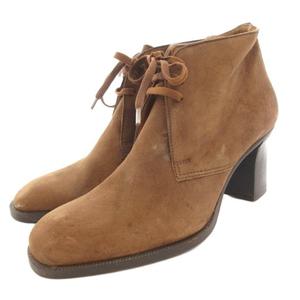 ラルフローレン RALPH LAUREN アンクルブーツ ブーティー スエードレザー 本革 7 茶 ブラウン ショート ヒール /GV ■GY18 レディース