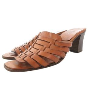 ラルフローレン RALPH LAUREN コレクション ミュール ヒールサンダル レザー 6.5 茶 ブラウン /GV ■GY18 レディース