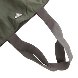 プラダ PRADA ハンドバッグ トート 肩掛け 三角プレート トライアングルロゴ ナイロン 緑 グリーン /GV ■GY18 メンズ