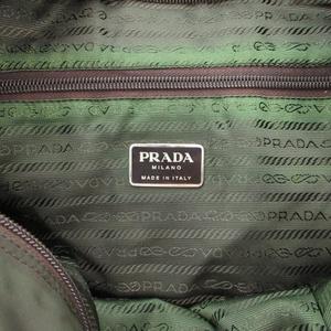 プラダ PRADA ハンドバッグ トート 肩掛け 三角プレート トライアングルロゴ ナイロン 緑 グリーン /GV ■GY18 メンズ