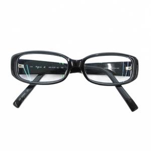 アニエスベー agnes b. 眼鏡 メガネ スクエア フルリム 星マーク 度入り 52口15-140 黒 ブラック /JS ■GY18 レディース