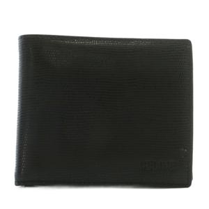 セリーヌ CELINE 財布 二つ折り レザー リザード型押し ロゴ 黒 ブラック /XZ ■OH ■GY11 メンズ