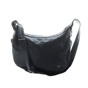ポーター PORTER 吉田カバン フリースタイル ショルダーバッグ 斜めがけ レザー 黒 ブラック ロゴ ファスナー開閉 /MQ ■GY18 メンズ
