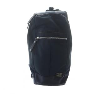 ポーター PORTER 吉田カバン ボディバッグ ショルダーバッグ 斜めがけ キャンバス レザー ロゴ 黒 ブラック ■GY18 /MQ メンズ