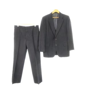 バーバリーズ Burberrys シングルスーツ 2点セット セットアップ テーラードジャケット 背抜き スラックス ストレート ウール ストライプ 165AB4 紺 ネイビー /AH14 ■GY18 メンズ