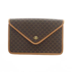 セリーヌ CELINE クラッチバッグ パーティバッグ セカンドバッグ マカダム柄 PVC レザー 茶 ブラウン ■GY18 /MQ ■OH レディース