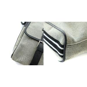 美品 バーバリーブラックレーベル ショルダーバッグ レザー キャンバス グレー バーバリーブラックレーベル BURBERRY BLACK LABEL ショルダー