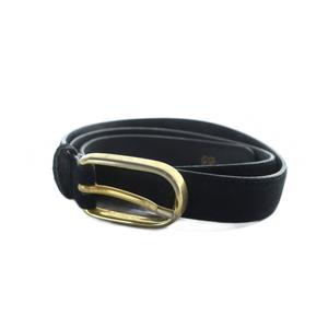 セリーヌ CELINE ベルト スエード ゴールド金具 ロゴ 65 黒 ブラック ■GY42 /MQ ■OH レディース